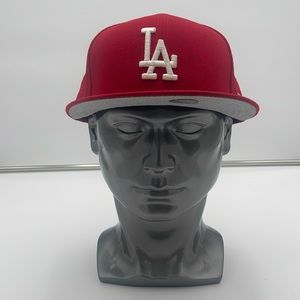 Los Angeles Dodgers Scarlet Basic 59FIFTY Fitted-7 5/8
